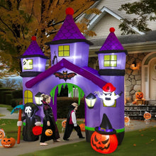 Load image into Gallery viewer, Giant Haunted House Castle Archway Outdoor Decorations and Inflatable with LED
