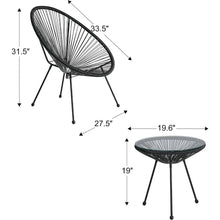 Load image into Gallery viewer, 3-Piece  Acapulco Chair Conversation Bistro Set
