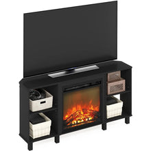 Load image into Gallery viewer, Furinno Cabinet Corner Fireplace Stand with 4 Open Compartment for TV up to 55 Inches
