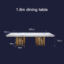 Load image into Gallery viewer, Luxury White Marble Dining Table And Chair Combination
