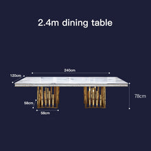 Load image into Gallery viewer, Luxury White Marble Dining Table And Chair Combination
