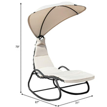 Load image into Gallery viewer, Patio Hanging Chaise Lounge Chair Swing Hammock Canopy Thick Cushion
