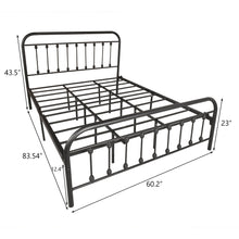 Load image into Gallery viewer, Vintage Queen Metal Bed Frame W/Headboard;Footboard; Wrought Iron/Heavy
