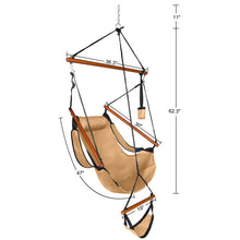 Load image into Gallery viewer, Four Colors Oxford Cloth Hardwood With Cup Holder Wooden Stick Perforated 100kg Seaside Courtyard Oxford Cloth Hanging Chair
