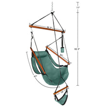 Load image into Gallery viewer, Four Colors Oxford Cloth Hardwood With Cup Holder Wooden Stick Perforated 100kg Seaside Courtyard Oxford Cloth Hanging Chair
