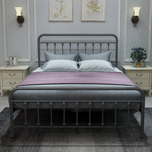 Load image into Gallery viewer, Vintage Queen Metal Bed Frame W/Headboard;Footboard; Wrought Iron/Heavy
