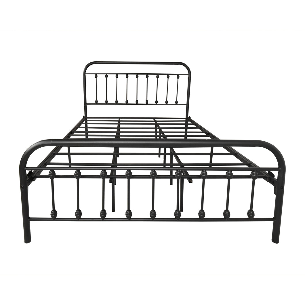 Vintage Queen Metal Bed Frame W/Headboard;Footboard; Wrought Iron/Heavy