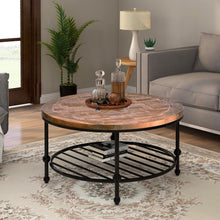 Load image into Gallery viewer, Rustic Natural Round Coffee Table
