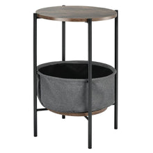 Load image into Gallery viewer, Set of 2 Industrial Round End Side Coffee Table w/ Storage Basket
