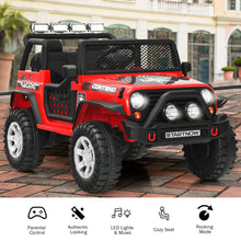 Load image into Gallery viewer, 12V Kids Ride On Truck Remote Control Electric Car w/Lights,Music Red
