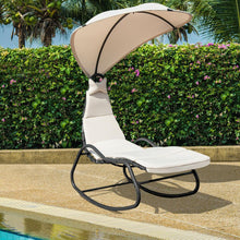 Load image into Gallery viewer, Patio Hanging Chaise Lounge Chair Swing Hammock Canopy Thick Cushion
