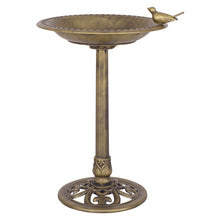 Load image into Gallery viewer, Costway Antique Gold Freestanding Pedestal Bird Bath
