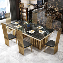 Load image into Gallery viewer, Luxury White Marble Dining Table And Chair Combination
