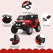 Load image into Gallery viewer, 12V Kids Ride On Truck Remote Control Electric Car w/Lights,Music Red
