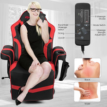 Load image into Gallery viewer, Costway Gaming Desk Ergonomic Recliner Chair Set Black+Red
