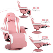 Load image into Gallery viewer, Costway Gaming; Desk Ergonomic Recliner Chair Set Black+Pink
