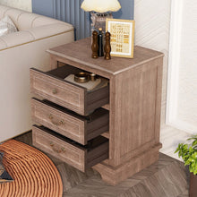 Load image into Gallery viewer, GERICCO Nordic with 3 Drawers USB Charging Nightstand
