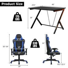 Load image into Gallery viewer, Costway Gaming Racing Style Desk w/ Massage Reclining Swivel Chair
