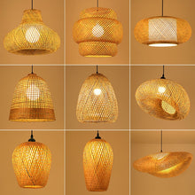 Load image into Gallery viewer, Bamboo Wicker Rattan Lampshade Rustic
