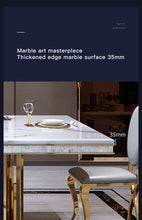 Load image into Gallery viewer, Luxury White Marble Dining Table And Chair Combination
