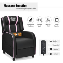 Load image into Gallery viewer, Costway Gaming Desk &amp; Massage Recliner Chair Black + Pink
