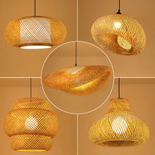 Load image into Gallery viewer, Bamboo Wicker Rattan Lampshade Rustic
