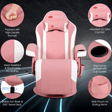 Load image into Gallery viewer, Costway Gaming; Desk Ergonomic Recliner Chair Set Black+Pink
