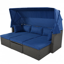 Load image into Gallery viewer, Outdoor Patio Rectangle Daybed with Retractable Canopy
