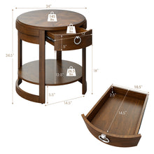 Load image into Gallery viewer, 2PCS Round Side End Table Walnut
