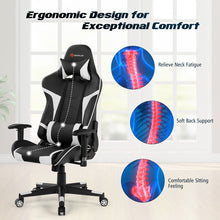 Load image into Gallery viewer, Costway X-Shaped Gaming Desk &amp; Racing Style Massage Chair Set Home Office Black+White
