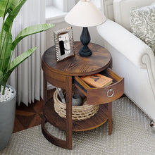 Load image into Gallery viewer, 2PCS Round Side End Table Walnut
