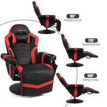 Load image into Gallery viewer, Costway Gaming Desk Ergonomic Recliner Chair Set Black+Red
