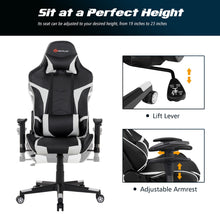 Load image into Gallery viewer, Costway X-Shaped Gaming Desk &amp; Racing Style Massage Chair Set Home Office Black+White
