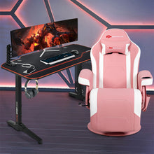 Load image into Gallery viewer, Costway Gaming; Desk Ergonomic Recliner Chair Set Black+Pink
