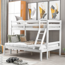 Load image into Gallery viewer, Bunk Bed, Twin-Over-Full Wood Bed Frame For Kids Aldult
