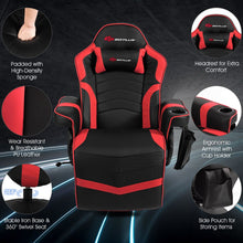 Load image into Gallery viewer, Costway Gaming Desk Ergonomic Recliner Chair Set Black+Red
