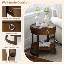 Load image into Gallery viewer, 2PCS Round Side End Table Walnut
