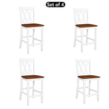 Load image into Gallery viewer, 5 PC Farmhouse Round Counter Height Kitchen Dining Table Set W/Storage Shelf
