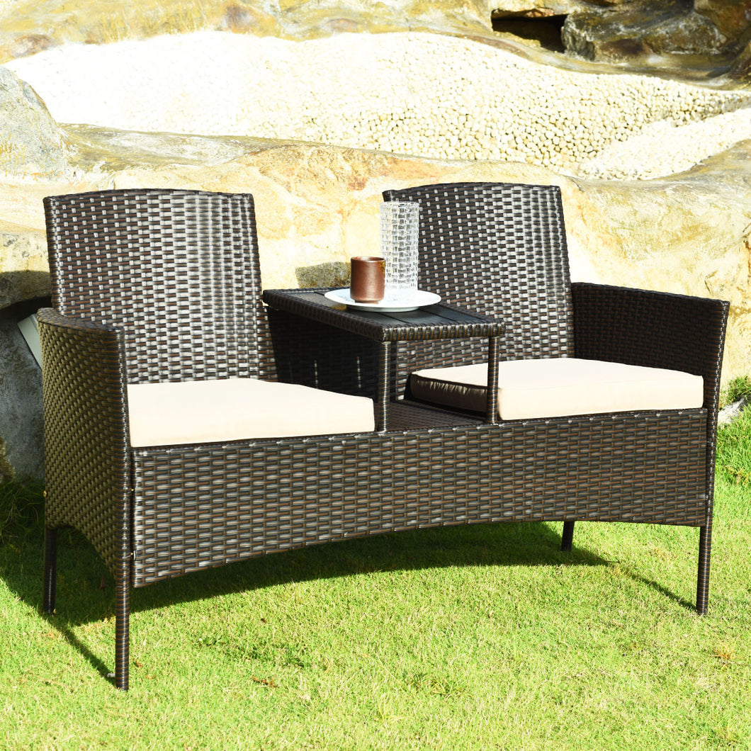 Costway Patio Rattan Chat Set