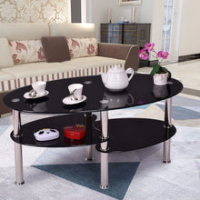 Load image into Gallery viewer, Tempered Glass Oval Side Coffee Table
