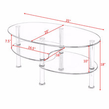 Load image into Gallery viewer, Tempered Glass Oval Side Coffee Table
