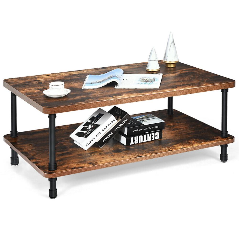 Industrial Coffee Table Rustic Accent