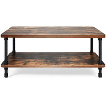 Load image into Gallery viewer, Industrial Coffee Table Rustic Accent
