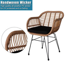 Load image into Gallery viewer, 4 Pieces Wicker et with Tempered Glass Table - jeaniesunusualdecor
