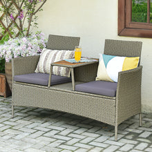 Load image into Gallery viewer, 2-Person Patio Rattan Set - jeaniesunusualdecor
