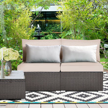 Load image into Gallery viewer, 2PCS Patio Rattan Armless Sofa - jeaniesunusualdecor
