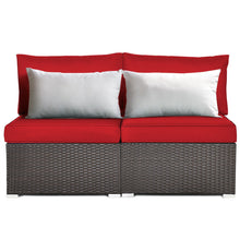 Load image into Gallery viewer, 2PCS Patio Rattan Armless Sofa - jeaniesunusualdecor
