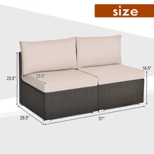 Load image into Gallery viewer, 2PCS Patio Rattan Armless Sofa - jeaniesunusualdecor
