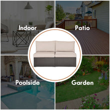 Load image into Gallery viewer, 2PCS Patio Rattan Armless Sofa - jeaniesunusualdecor
