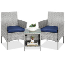 Load image into Gallery viewer, 3-Piece Rattan sofa Set w/ Side Storage Table - jeaniesunusualdecor
